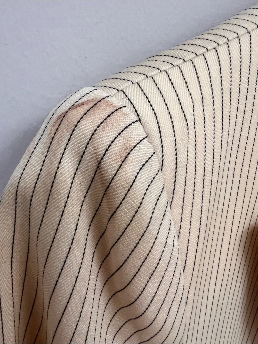 Vtg Christian Dior Yellow Pinstripe Suit Jacket/ Coat/Dress/Blazer. Sz 8. Wool.